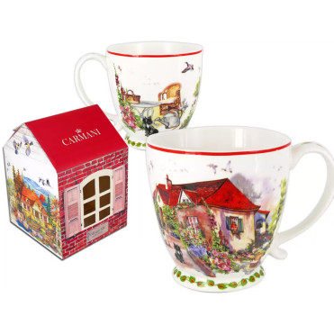 Кружка Carmani Village life collection Червоний будинок (400 мл) (041-0003)