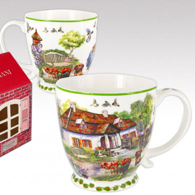 Кружка Carmani Village life collection Білий будинок (400 мл) (041-0004)