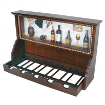 Кухонна полиця для вина з колажем, (60х40см) (123-0021)