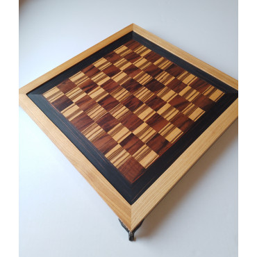 Шахи Арт Деко(resin)50x50 см, ясень, інкрустовані корінь американ. горіха, олива, ебен (140-0004)