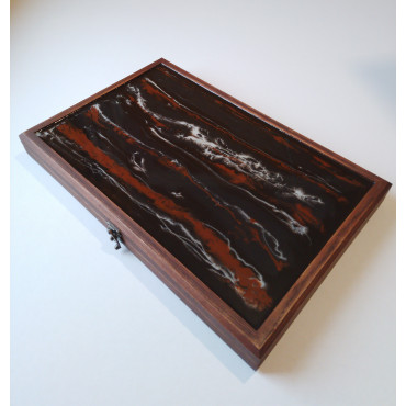 Нарди 58x44 см resin, ясен, інкрустовані сапеле, горіх (140-1006)
