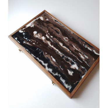 Нарди 66x51 см resin, ясень, інкрустовані ебен, горіх, макоре (140-1007)