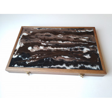 Нарди 66x51 см resin, ясень, інкрустовані ебен, горіх, макоре (140-1007)