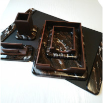 Настільний набір Опера  resin, черешня,5 предметів, коричневий (140-2003)