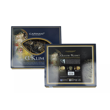 Скляна тарілка для торта з лопаткою Г. Клімт «Дерево життя» Carmani, d-30 см (198-1222)