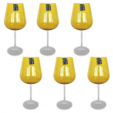 Келихи для вина Bohemia «Amudsen» color 6шт (h-25 см, 670 мл) (199-1260)