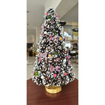 Ялинка ручної роботи засніжена з соснових шишок (handmade), h-55 см ( 203-0001)