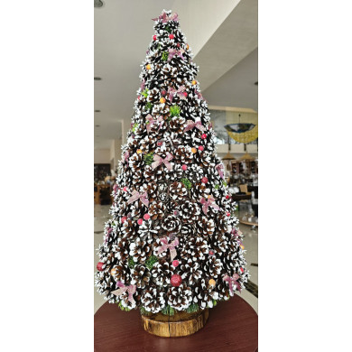 Ялинка ручної роботи з соснових шишок (handmade), h-75 см ( 203-0004)