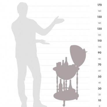 Глобус-бар напольний Венеціо ( 51х51 см, h-92 см, карта 16 ст) (248-0014)