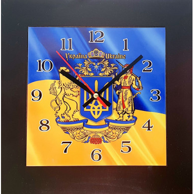 Панно - годинник "Великий Герб України" (28х28 см)