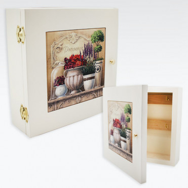 Ключниця з дверками Прованс Лаванда, (7,5х23х23 см) (263-9302W)