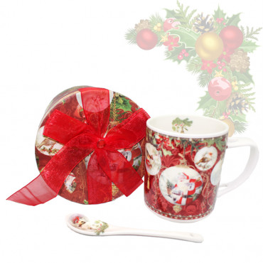 Кружка з ложкою в подарунковій коробці Christmas Time (350 мл) (348-7007)