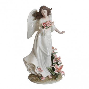 Фігура Ангел з квітами (h-32х19х17 cм) (350-3085)
