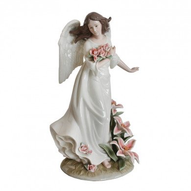 Фігура Ангел з квітами (h-32х19х17 cм) (350-3085)