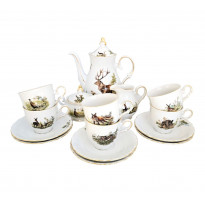 Сервіз кофейний Gloria porcelain Полювання 15 предметів, 1300мл,300мл, 250мл, 250мл(538-0002)