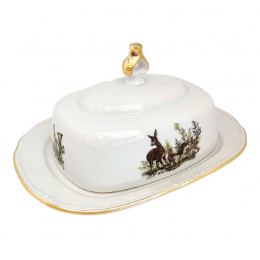 Маслянка порцелянова Gloria porcelain Полювання, h-9см, L-20см( 538-0011)