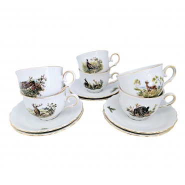 Сервіз чайний Gloria porcelain Полювання 15 предметів, 1300мл,300мл, 250мл, 250мл(538-0004)