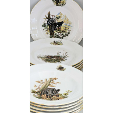 Сервіз обідній Gloria porcelain Полювання 24 предмети, d-23см, d-25см, d-15см, 250мл (538-0005)