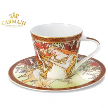 Чашка с блюдцем А. Муха Чотири пори року. Весна Carmani, 250 мл (539-5001)