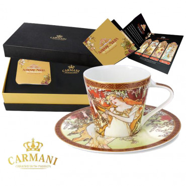 Чашка с блюдцем А. Муха Чотири пори року. Весна Carmani, 250 мл (539-5001)