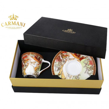 Чашка с блюдцем А. Муха Чотири пори року. Весна Carmani, 250 мл (539-5001)