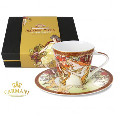 Чашка с блюдцем А. Муха Чотири пори року. Весна Carmani, 250 мл (539-5001)