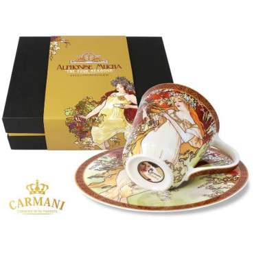 Чашка с блюдцем А. Муха Чотири пори року. Весна Carmani, 250 мл (539-5001)