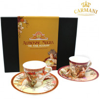 Чашка с блюдцем А. Муха Четири пори року. Осінь Carmani, 100мл (539-5106)
