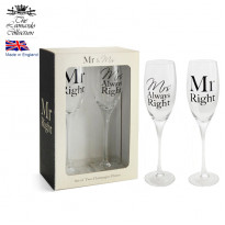 Набір бокалів для шампанського (2шт) Mr and Mrs Right Flutes (h-24 см, 200 мл) (710-3187)