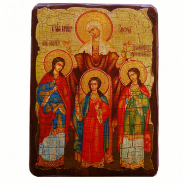 Ікона Святі Софія, Віра, Надія, Любов 17х23 см. (814-2037)