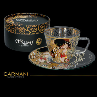 Чашка з блюдцем Г. Клімт Поцілунок Carmani, 100 мл, d-12 см (841-5003)