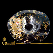 Скляне блюдо Carmani Г. Клімт Поцілунок (h-10,5 см, d-35 см) (841-5301)