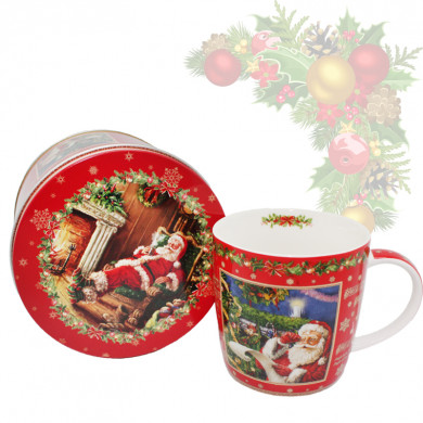 Кружка в металічній коробці Jingle bells (h-9 см, 350 мл) (880-9007)