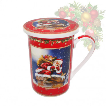 Кружка з керамічним ситом Christmas Time (h-11 см, 350 мл) (880-9016)