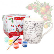 Кружка-розмальовка з фарбами і пензликом Santa (500мл) (880-9036)