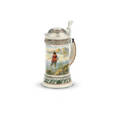 Пивний кухоль керамічний з кришкою Angler Artina SKS, h-21см, 500мл (93353a)