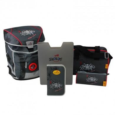 Школьный ранец DerDieDas Ergoflex Vario Spider attack Паук (5 предметов) (8407071)