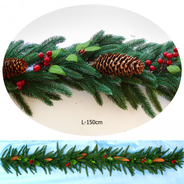 Гірлянда декорована 150 см (калина) (A-13.150cm)