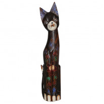 Кот серый с магнолией, 60 см (19128.1)