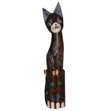 Кот серый с магнолией, 60 см (19128.1)