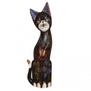 Кот серый с магнолией, 40 см (19128.3)