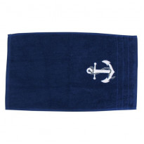 Рушник Sea Club Якір бавовняний, темно-синій (30х50 см, 600 г/м2) (3611.V)