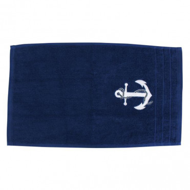 Рушник Sea Club Якір бавовняний, темно-синій (30х50 см, 600 г/м2) (3611.V)