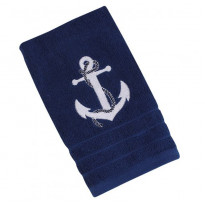 Рушник Sea Club Якір бавовняний, темно-синій (30х50 см, 600 г/м2) (3611.V)