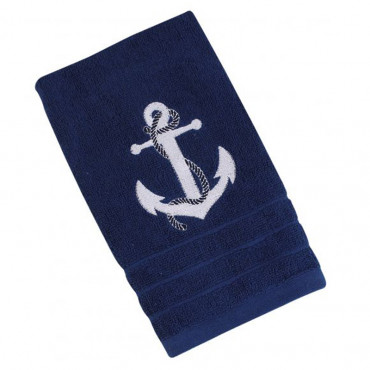 Рушник Sea Club Якір бавовняний, темно-синій (30х50 см, 600 г/м2) (3611.V)