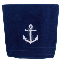 Рушник Sea Club Якір бавовняний, темно-синій (50х100 см, 600 г/м2) (3612.V)