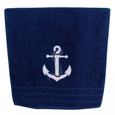 Рушник Sea Club Якір бавовняний, темно-синій (50х100 см, 600 г/м2) (3612.V)