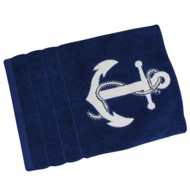 Рушник Sea Club Якір бавовняний, темно-синій (50х100 см, 600 г/м2) (3612.V)