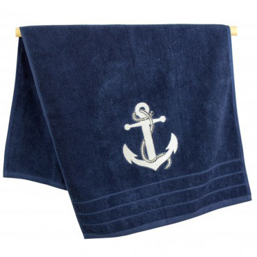 Рушник Sea Club Якір бавовняний, темно-синій (50х100 см, 600 г/м2) (3612.V)