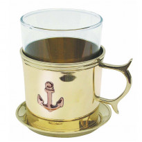 Підстаканник зі склянкою і блюдцем Sea Club Якір (h-9,5 см) (7011.V)